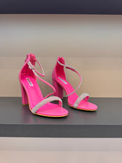 Champagne block heel sandals