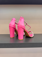 Champagne block heel sandals