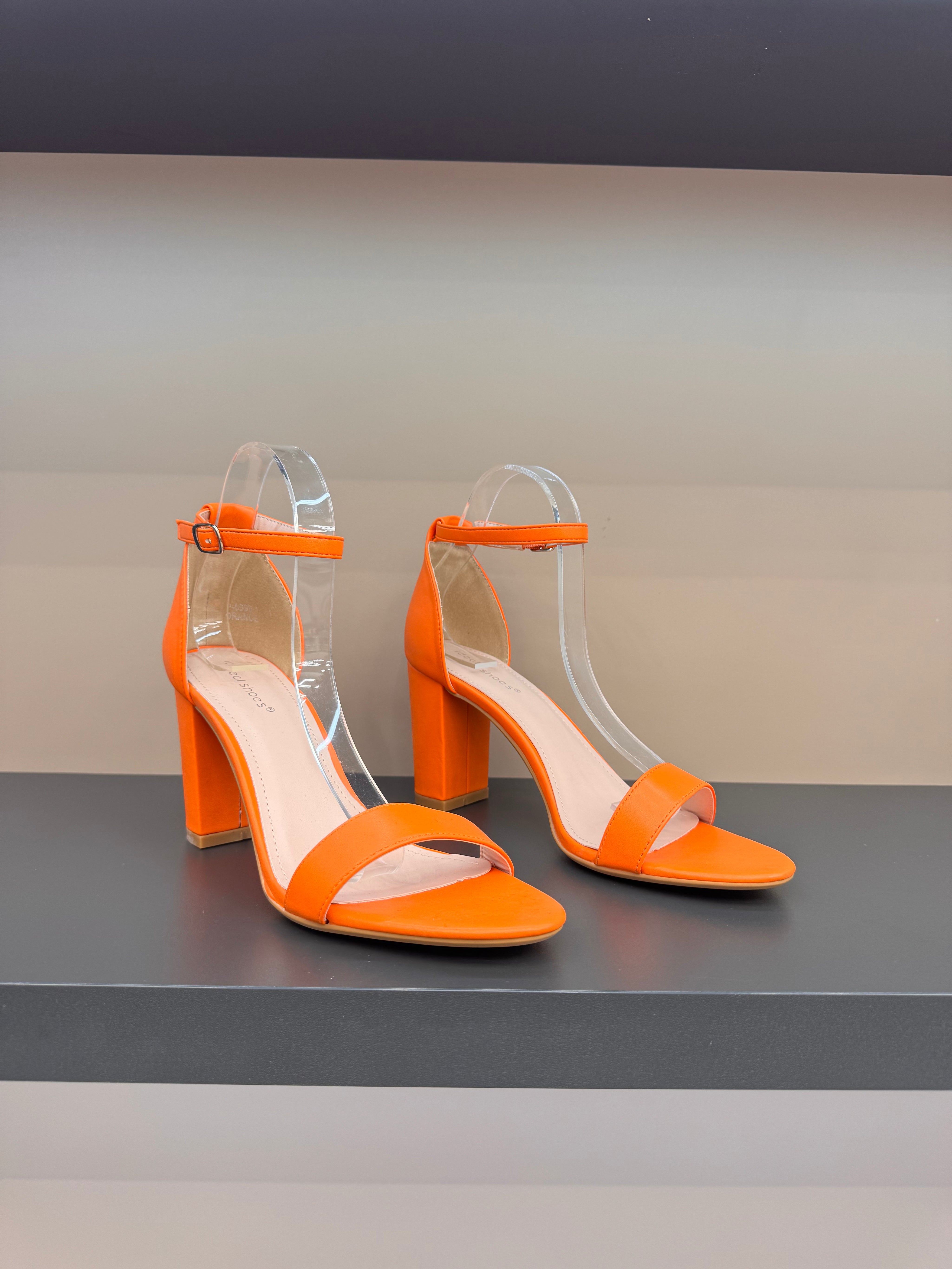 Fuchsia block heel sandals