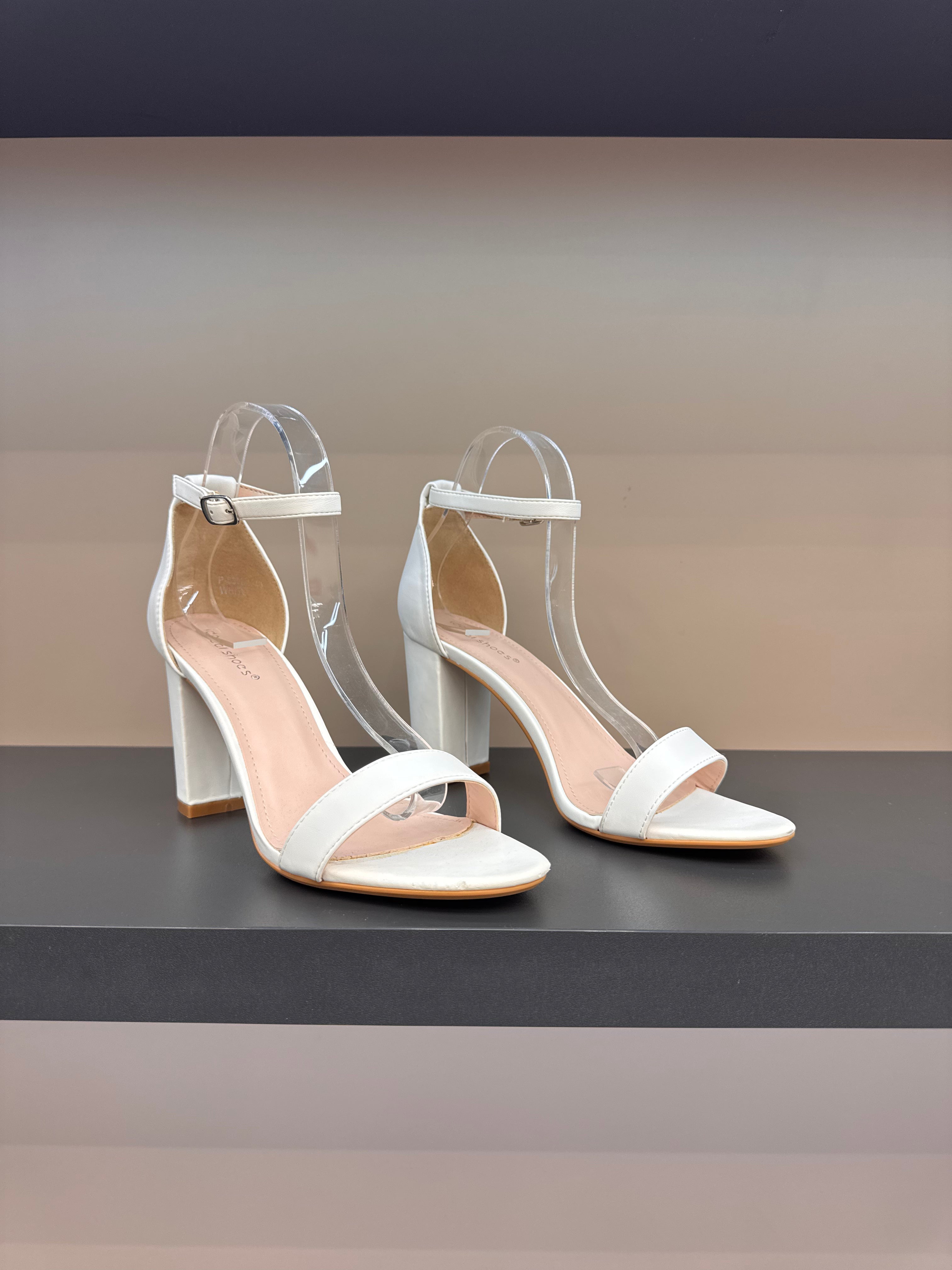 Fuchsia block heel sandals