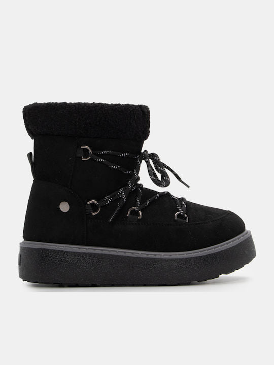 Black winter ankle boots