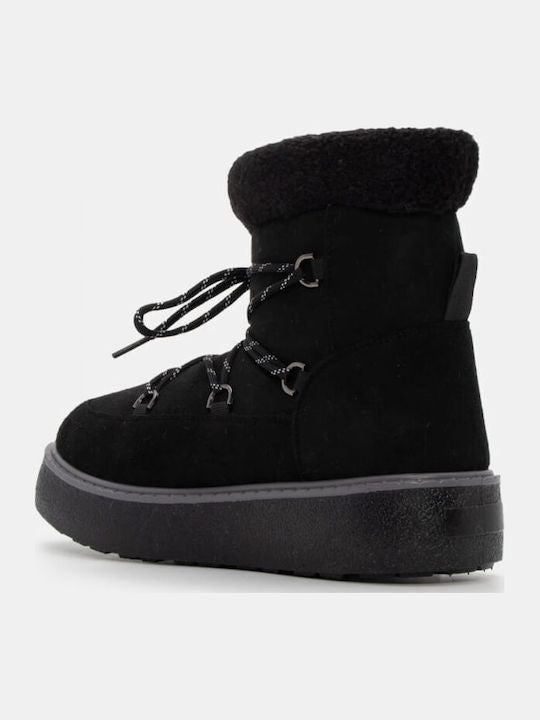 Black winter ankle boots