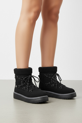 Black winter ankle boots