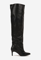 Crne visoke čizme na tanku petu