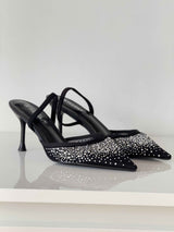 Black heels on a thin heel