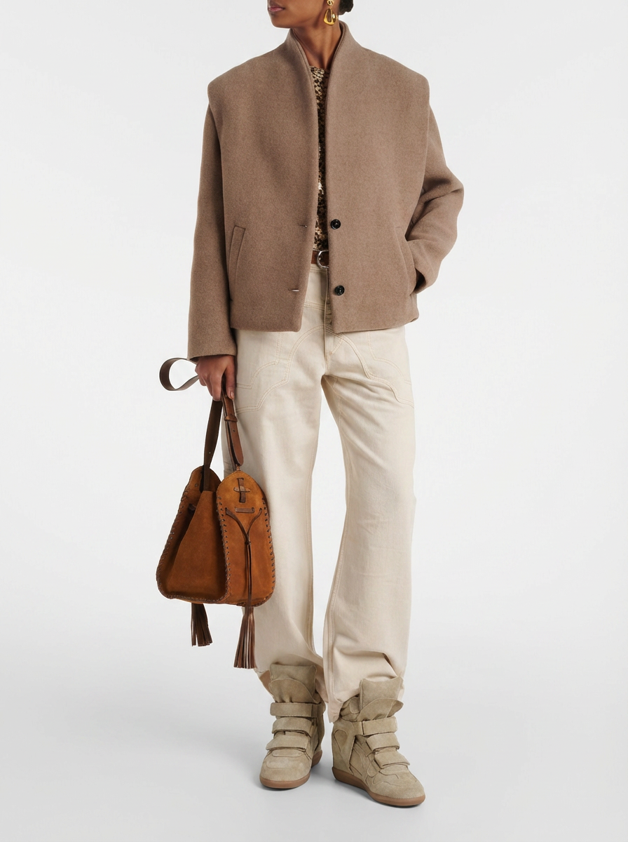 Bež kožne tenisice s čičkom