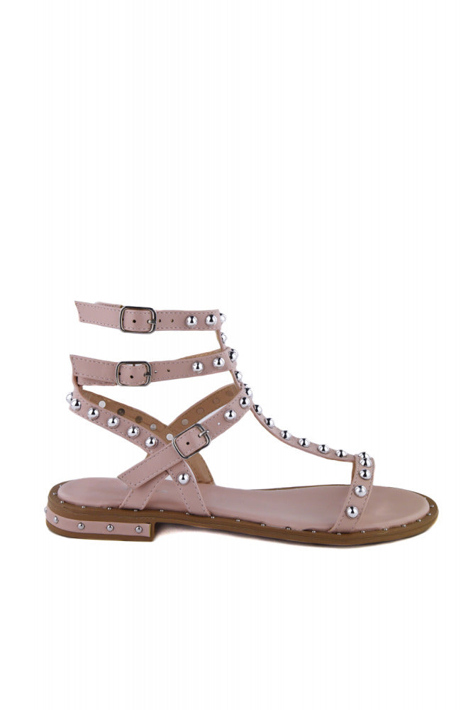 Beige flat sandals