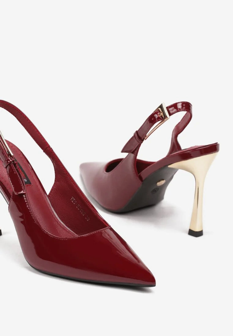 Bordo štikle na tanku petu