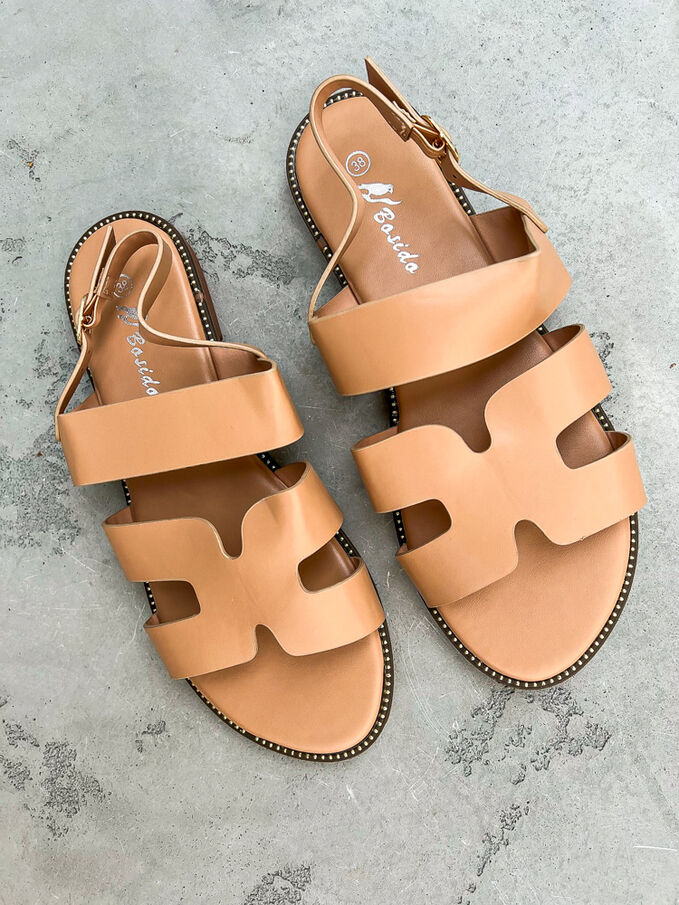 Khaki ravne sandale
