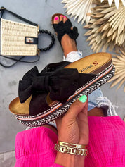 Black flat shoes with a platform