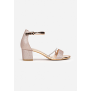 Champagne block heel sandals