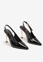 Crne štikle na tanku petu