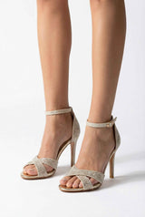 Zlatne sandale na tanku petu