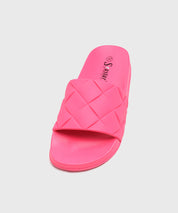Fuchsia flat slippers