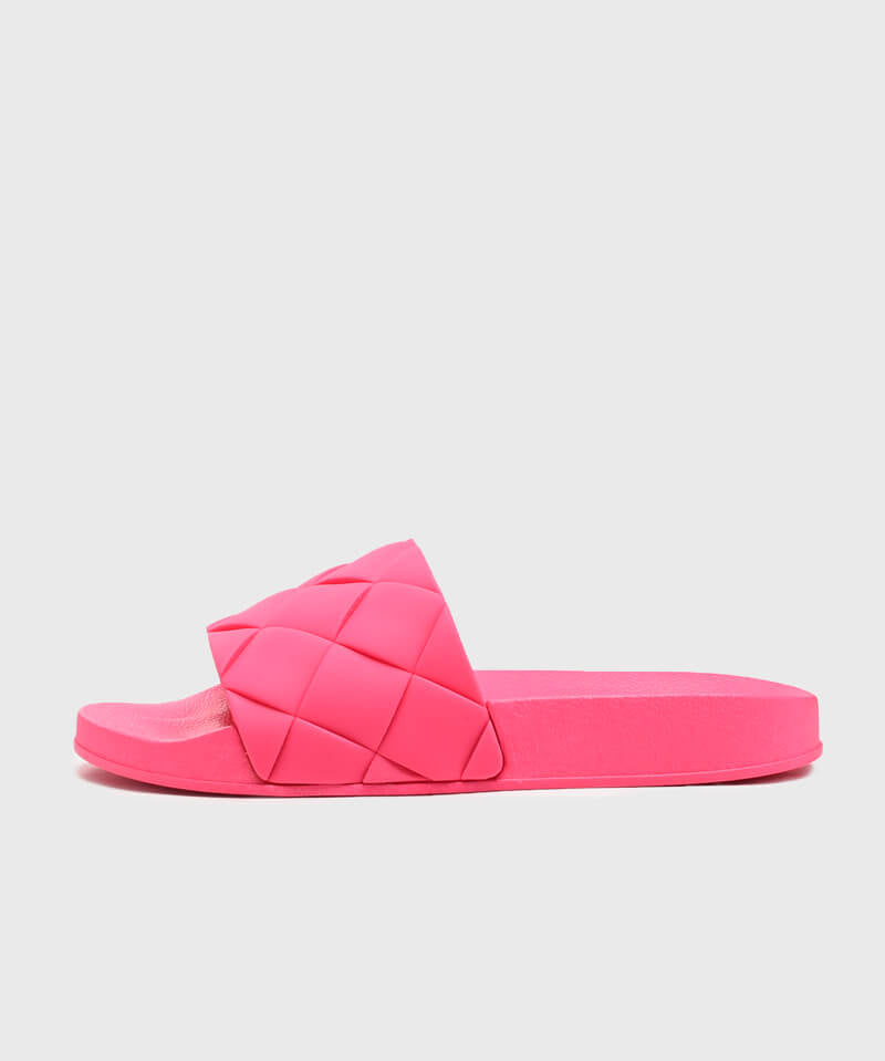 Fuchsia flat slippers