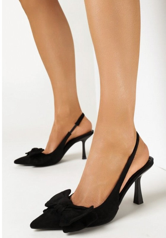 Black heels on a thin heel