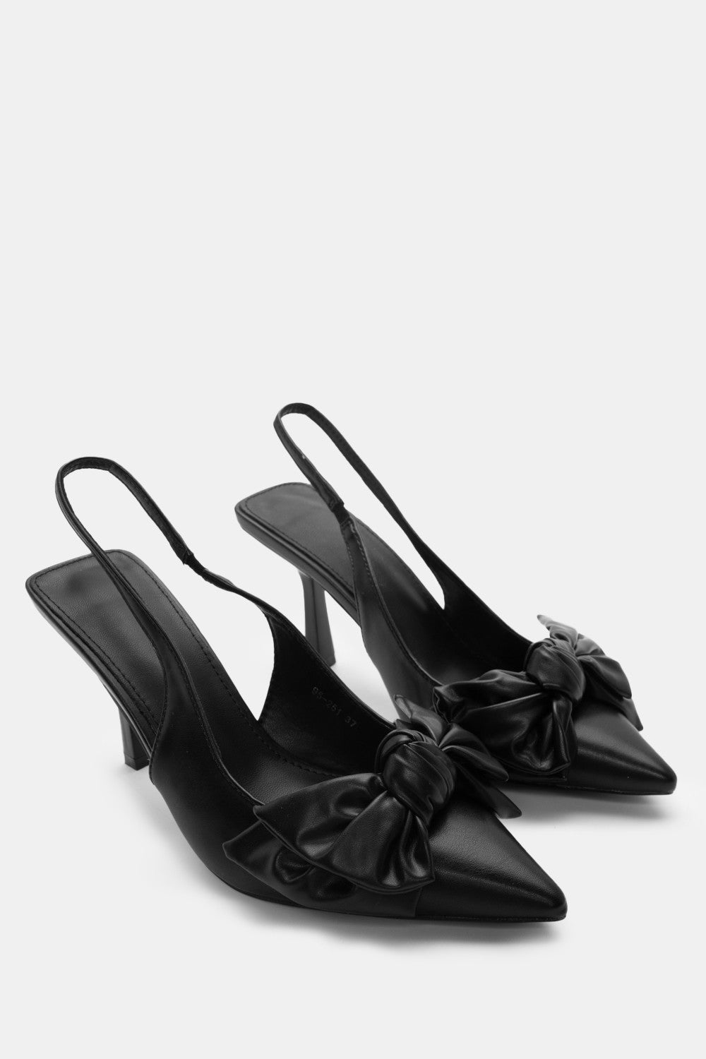 Black heels on a thin heel