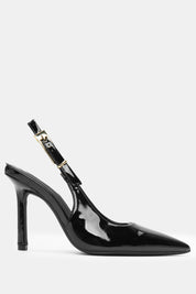 Black heels on a thin heel