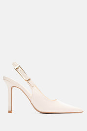 Beige heels on a thin heel