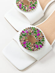 White flat slippers