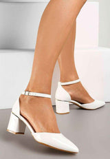 Sandals with a low block heel