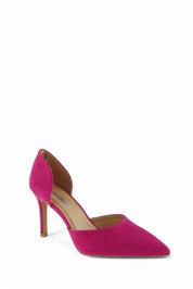Fuchsia pumps with a thin heel