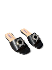 Fuchsia flat slippers