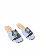 Fuchsia flat slippers