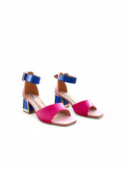 Fuchsia sandale na blok petu