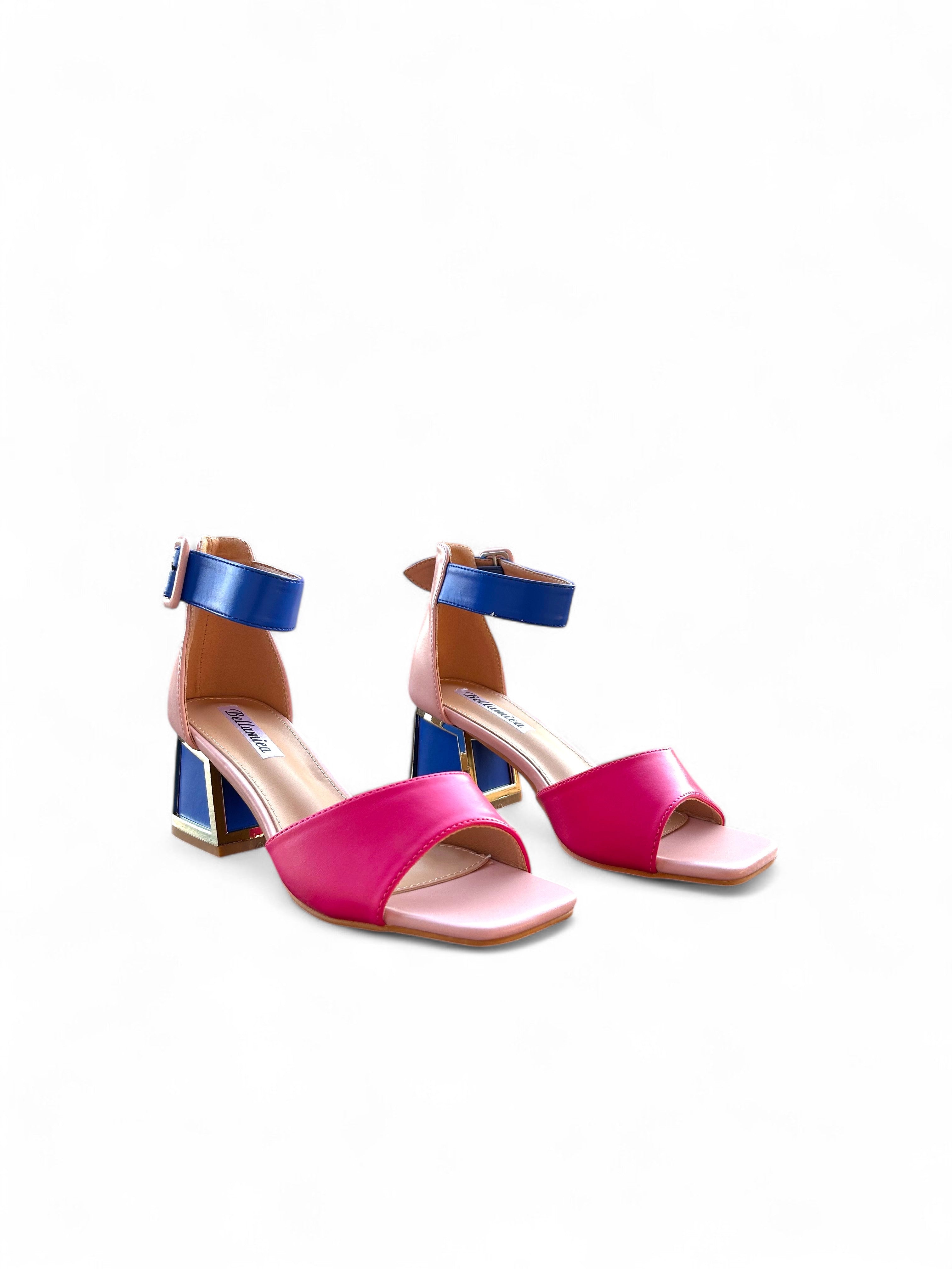 Fuchsia sandale na blok petu