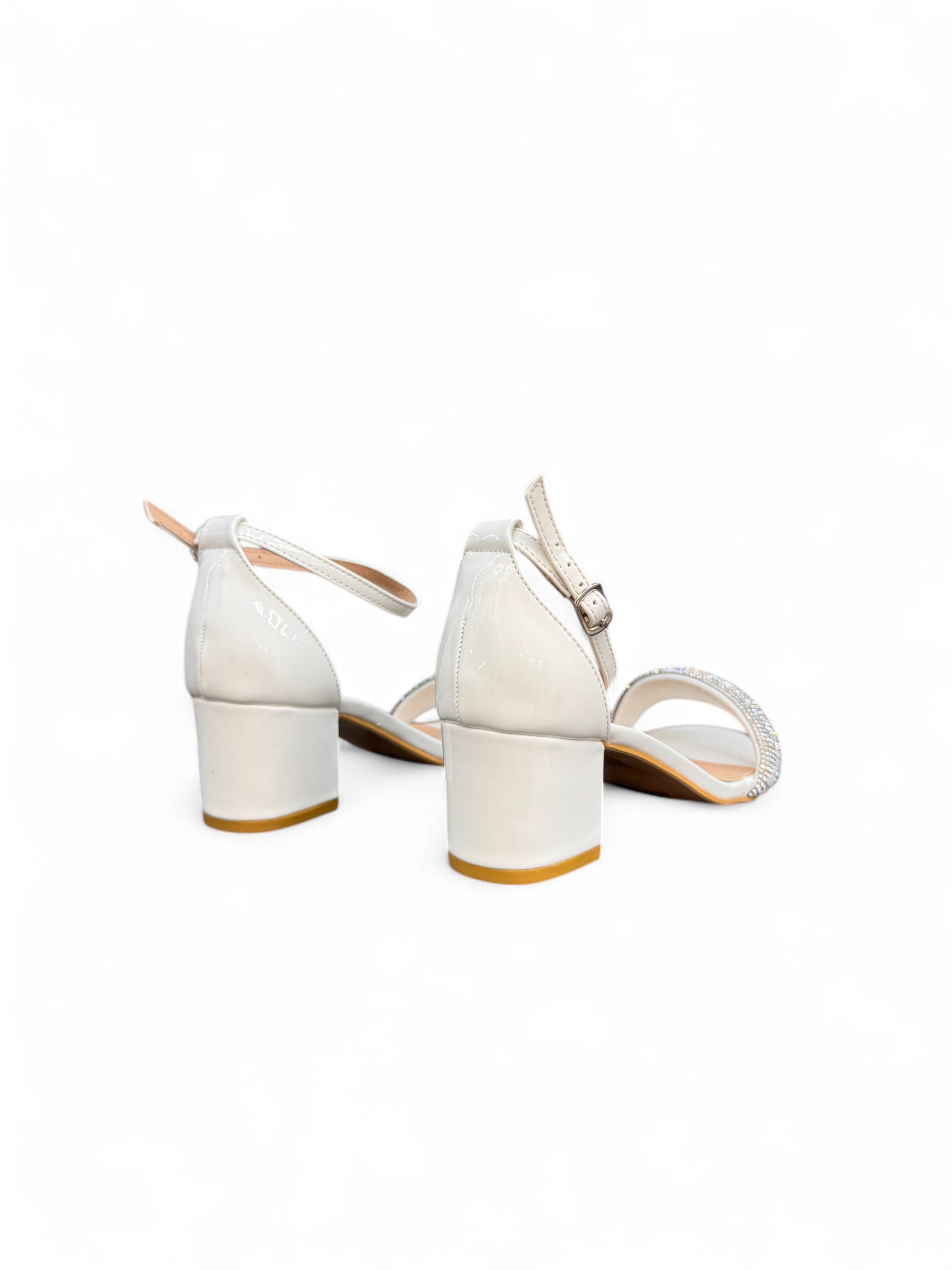 Silver block heel sandals