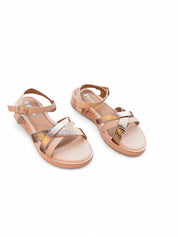 White flat sandals