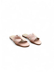 Pink flat slippers